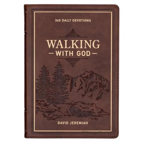 Cover image for Devotional Walking with God Large Print Faux Leather