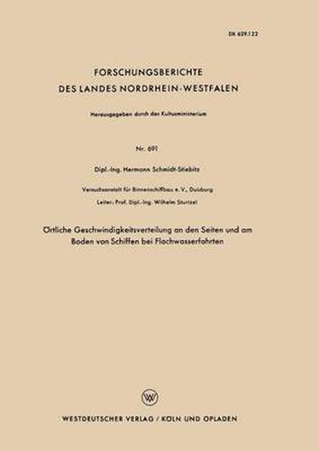 OErtliche Geschwindigkeitsverteilung an Den Seiten Und Am Boden Von Schiffen Bei Flachwasserfahrten