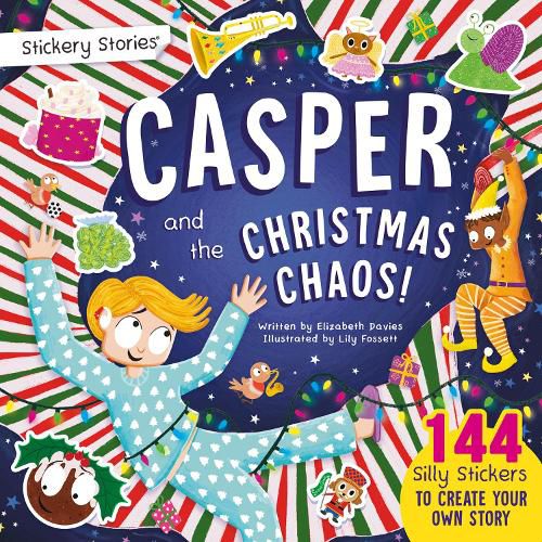 Cover image for Stickery Stories: Casper and the Christmas Chaos - A festive fantasy adventure sticker activity storybook for 4-8 Year Olds!