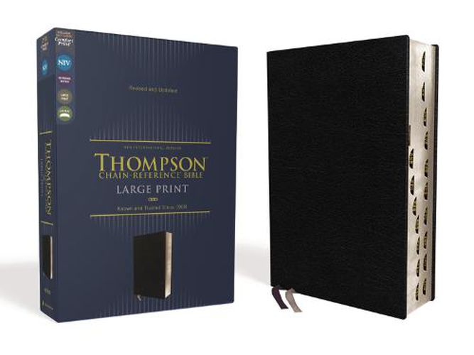 Cover image for NIV, Thompson Chain-Reference Bible, Large Print, European Bonded Leather, Black, Thumb Indexed, Red Letter, Comfort Print