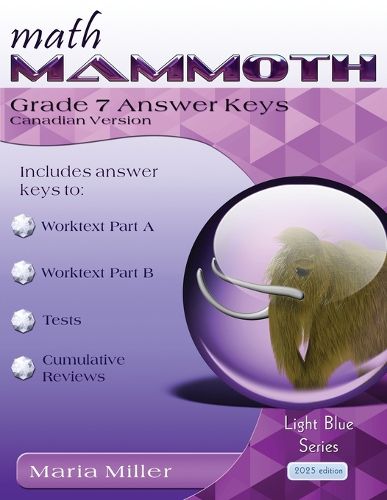 Cover image for Math Mammoth Grade 7 Answer Keys, Canadian Version