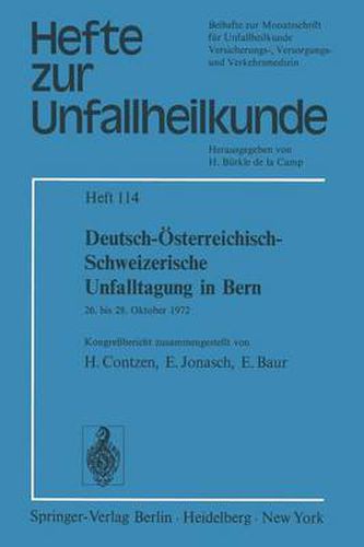 Cover image for Deutsch-Osterreichisch-Schweizerische Unfalltagung in Bern