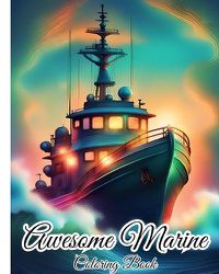 Cover image for Awesome Marine Coloring Book For Kids