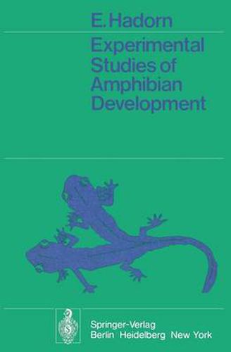 Cover image for Experimental Studies of Amphibian Development