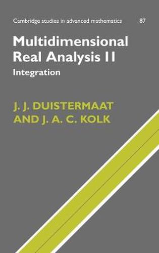 Cover image for Multidimensional Real Analysis II: Integration