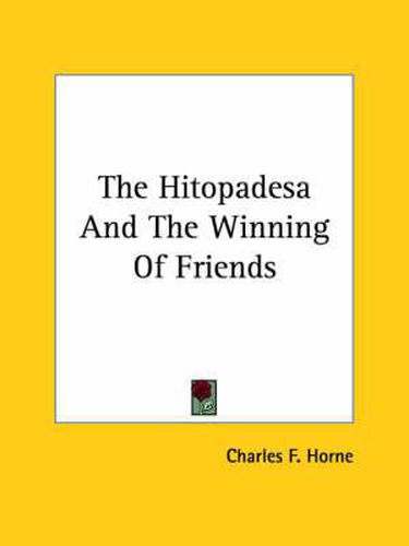 Cover image for The Hitopadesa and the Winning of Friends