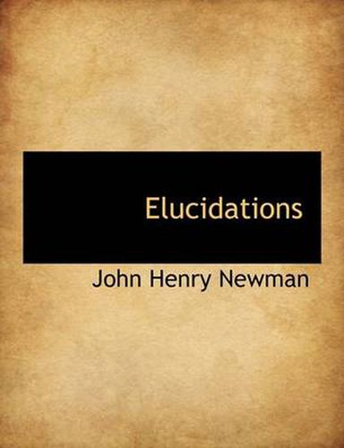 Cover image for Elucidations