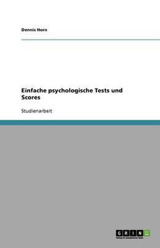 Cover image for Einfache psychologische Tests und Scores