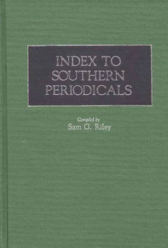 Cover image for Index to Southern Periodicals