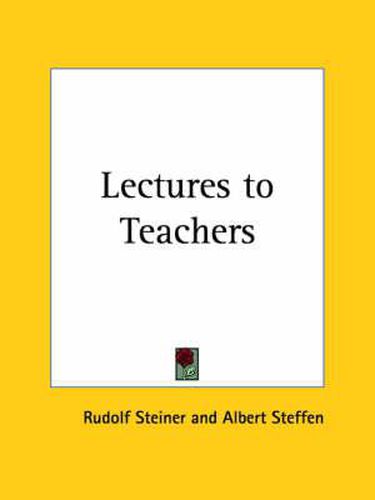 Cover image for Lectures to Teachers (1921)