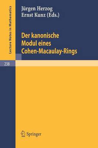 Cover image for Der Kanonische Modul Eines Cohen-Macaulay-Rings