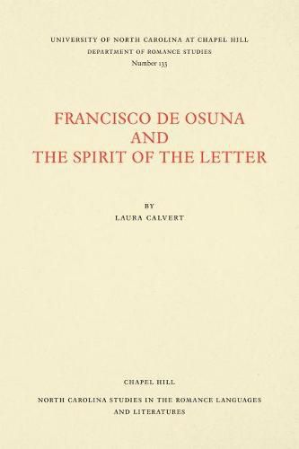 Cover image for Francisco de Osuna and the Spirit of the Letter