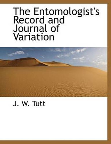 Cover image for The Entomologist's Record and Journal of Variation