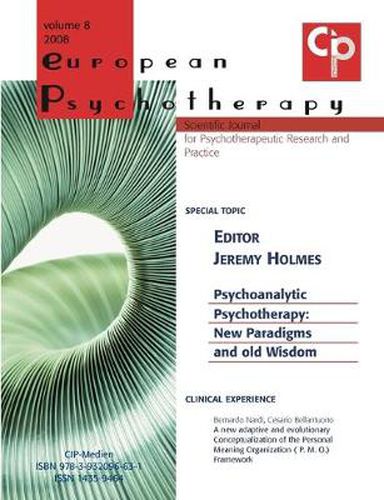 Cover image for European Psychotherapy Vol. 8