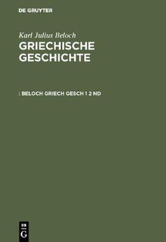 Cover image for Beloch Griech Gesch 1 2 ND