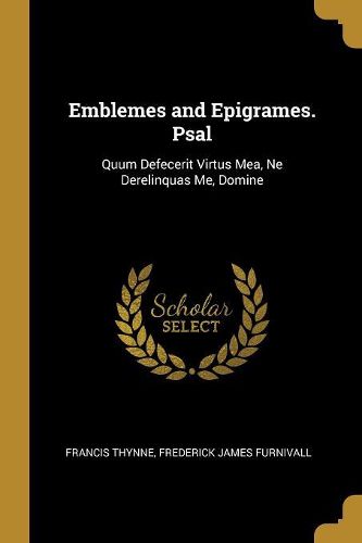 Cover image for Emblemes and Epigrames. Psal