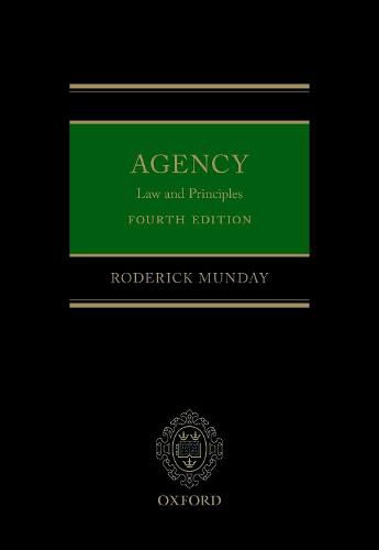 Cover image for Agency: Law and Principles