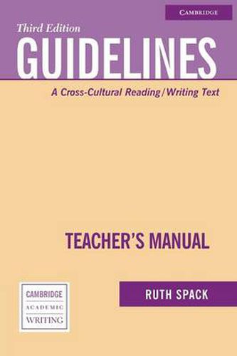 Cover image for Guidelines Teacher's Manual: A Cross-Cultural Reading/Writing Text