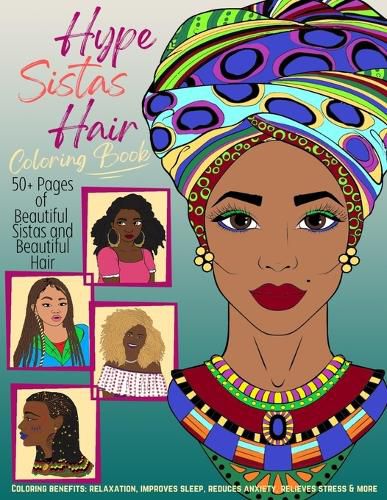 Cover image for Hype Sistas Hair Adult Coloring Book for Black Women