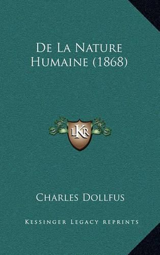 Cover image for de La Nature Humaine (1868)