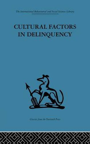 Cover image for Cultural Factors in Delinquency