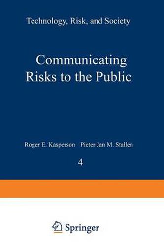 Cover image for Communicating Risks to the Public: International Perspectives