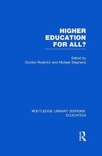 Cover image for Higher Education For All?