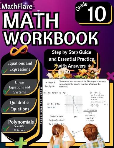 Cover image for MathFlare - Math Workbook 10th Grade