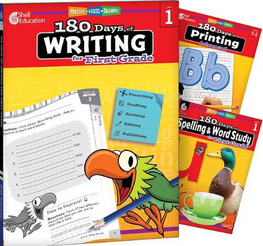 Cover image for 180 Days (TM): Writing, Spelling, & Printing Grade 1: 3-Book Set