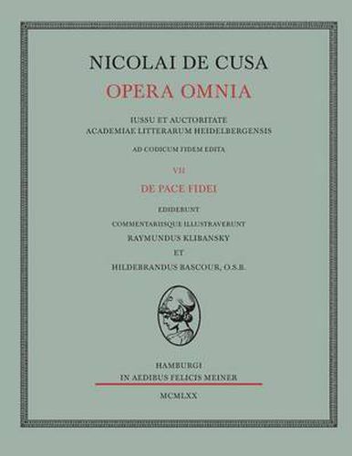 Nicolai de Cusa Opera omnia / Nicolai de Cusa Opera omnia