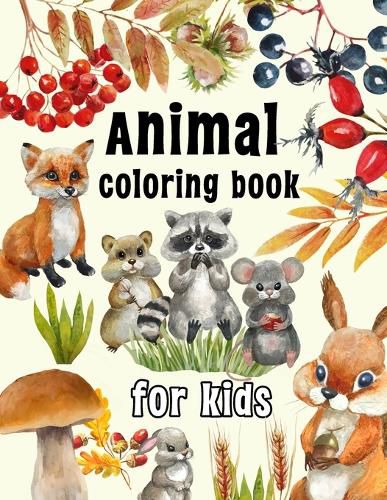 Cover image for Animal Coloring Book for Kids: Coloring Pages for Relaxation and Stress Relief