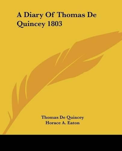 A Diary of Thomas de Quincey 1803