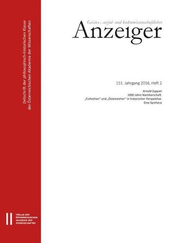 Cover image for Geistes-, Sozial-Und Kulturwissenschaftlicher Anzeiger 151. Jahrgang 2016, Heft 2