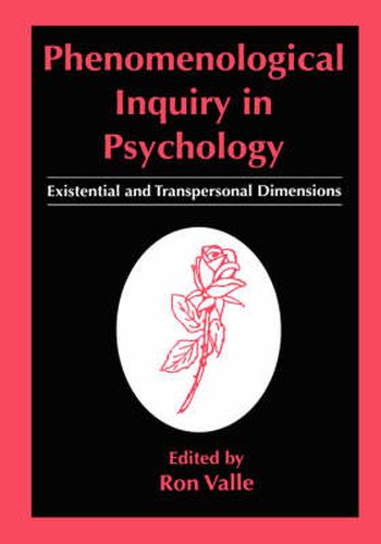 Cover image for Phenomenological Inquiry in Psychology: Existential and Transpersonal Dimensions