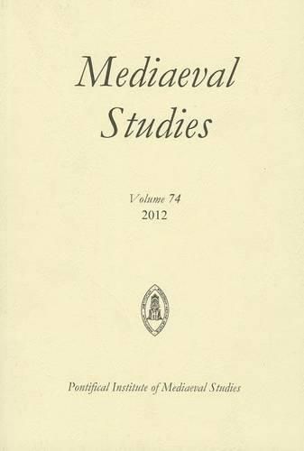 Cover image for Mediaeval Studies, Volume 74