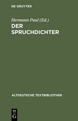 Gedichte: Teil 1: Der Spruchdichter