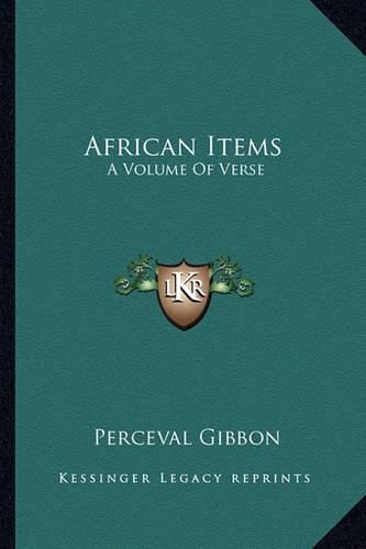 Cover image for African Items: A Volume of Verse