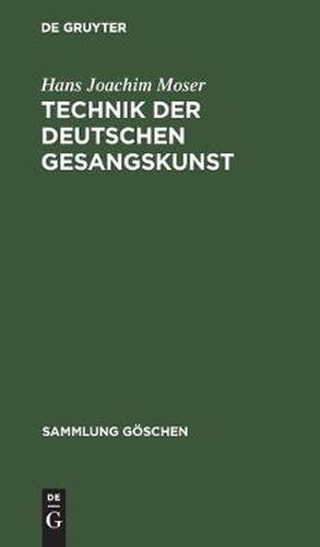 Cover image for Technik der deutschen Gesangskunst