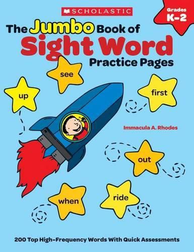 Cover image for The the Jumbo Book of Sight Word Practice Pages: 200 Top High-Frequency Words with Quick Assessments