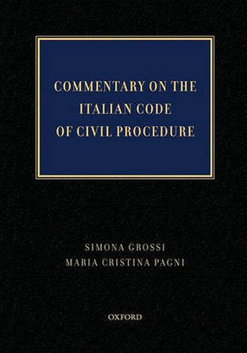 Cover image for Commentary on  the Italian Code of Civil Procedure