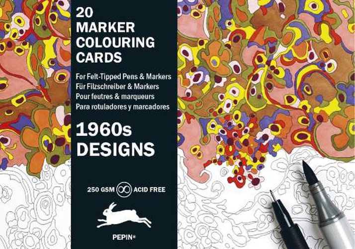 1960s Designs: Marker Colouring Cards Book