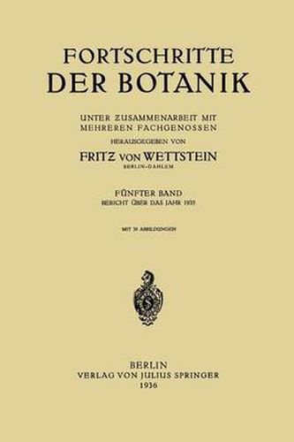 Cover image for Fortschritte Der Botanik: Funfter Band