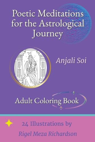 Cover image for Poetic Meditations for the Astrological Journey - Adult Coloring Book