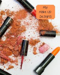 Cover image for My Make Up Designs: Book of face chart templates for make up artist designers creations. Perfect for teens, students & professionals. Orange design