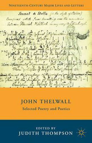 John Thelwall: Selected Poetry and Poetics