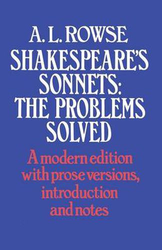 Cover image for Shakespeare's Sonnets: The Problems Solved