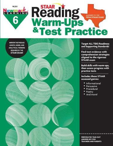 Cover image for Staar: Reading Warm Ups and Test Practice G6 Workbook