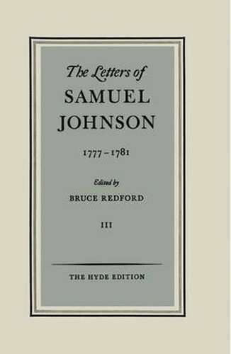 Cover image for The Letters of Samuel Johnson: Volume III: 1777-1781