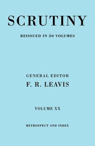 Cover image for Scrutiny vol. 20 Index & Retrosp