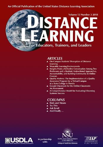 Cover image for Distance Learning Volume 15 Issue 3 2018